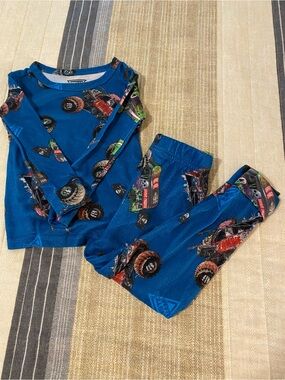 Kids Blue Monster Truck Pajama Set